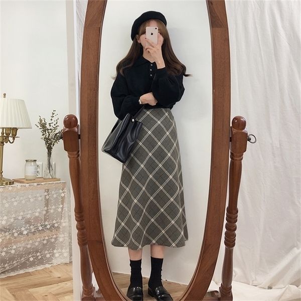 plus size harajuku korean grey women zipper high waist school girl pleated plaid vintage long skirt 210310, Black
plus size harajuku korean grey women zipper high waist school girl pleated plaid vintage long skirt 210310, Black