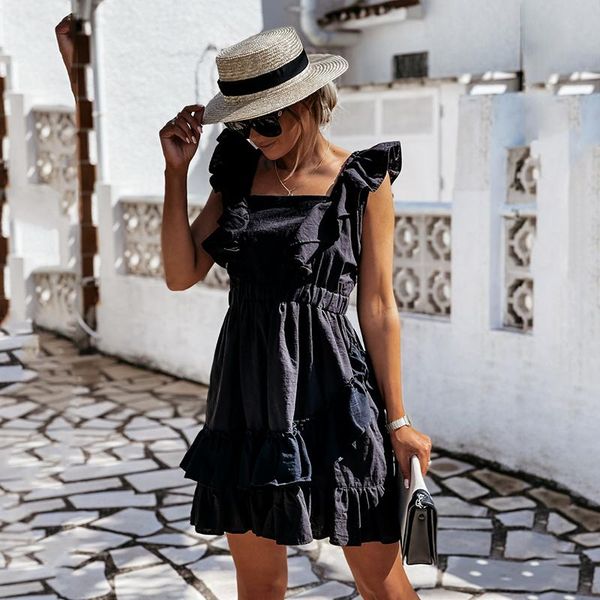 casual dresses women elegant white tight ruffle party dress 2021 summer sleeveless lady cotton linen bandage vestidos, Black;gray
casual dresses women elegant white tight ruffle party dress 2021 summer sleeveless lady cotton linen bandage vestidos, Black;gray