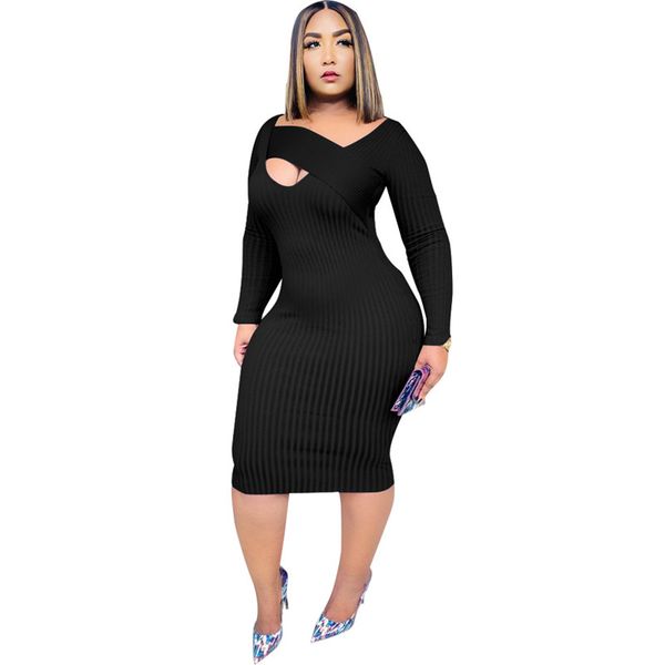 ladies autumn sweater dress v neck long sleeve casual slim bodycon dresses bandage hollow out ribbed midi dress, Black;gray
ladies autumn sweater dress v neck long sleeve casual slim bodycon dresses bandage hollow out ribbed midi dress, Black;gray