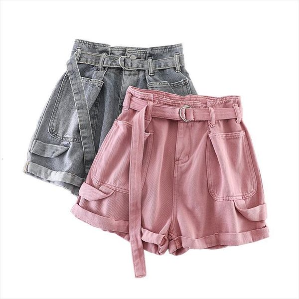 retro denim spring autumn women shorts wide leg with belt casual high waist ants female white pocket jeans, White;black 
retro denim spring autumn women shorts wide leg with belt casual high waist ants female white pocket jeans, White;black