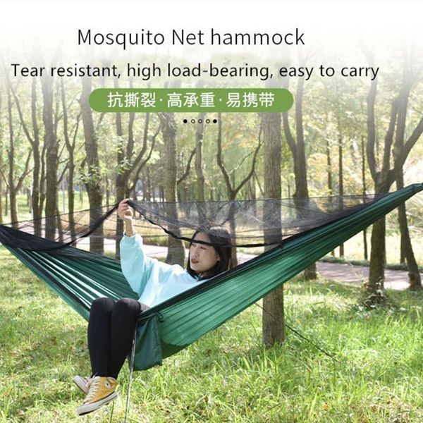 outdoor ultra light nylon double hammock parachute cloth anti rollover elastic belt densified mosquito net hammock
outdoor ultra light nylon double hammock parachute cloth anti rollover elastic belt densified mosquito net hammock