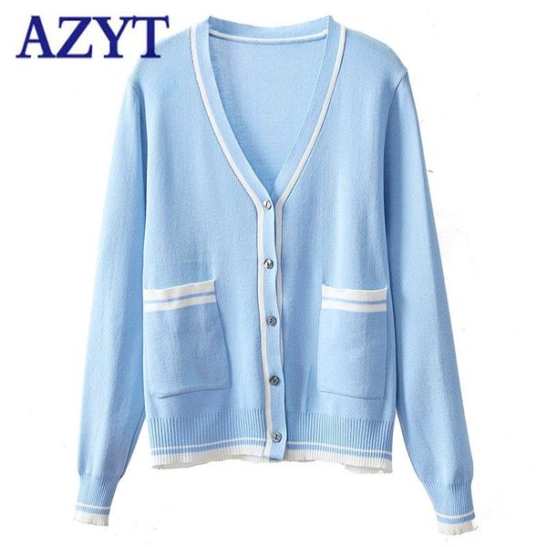 women's knits & tees azyt 2021 spring autumn cardigan women striped patchwork v neck knit jacket female casual knitwear sweater, White
women's knits & tees azyt 2021 spring autumn cardigan women striped patchwork v neck knit jacket female casual knitwear sweater, White