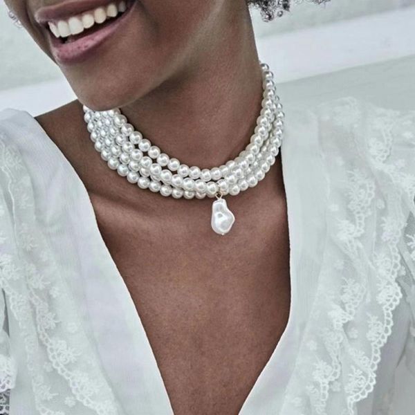 pendant necklaces fashion multilayer imitation pearl & pendants for women 2021 geometric beaded necklace vintage jewelry accessories, Silver
pendant necklaces fashion multilayer imitation pearl & pendants for women 2021 geometric beaded necklace vintage jewelry accessories, Silver