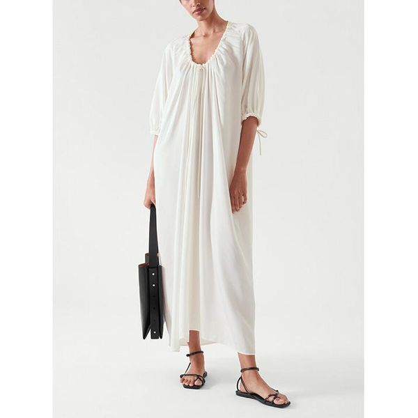 party dresses 2021 summer style solid color round collar sleeve white leisure dress female, White;black
party dresses 2021 summer style solid color round collar sleeve white leisure dress female, White;black