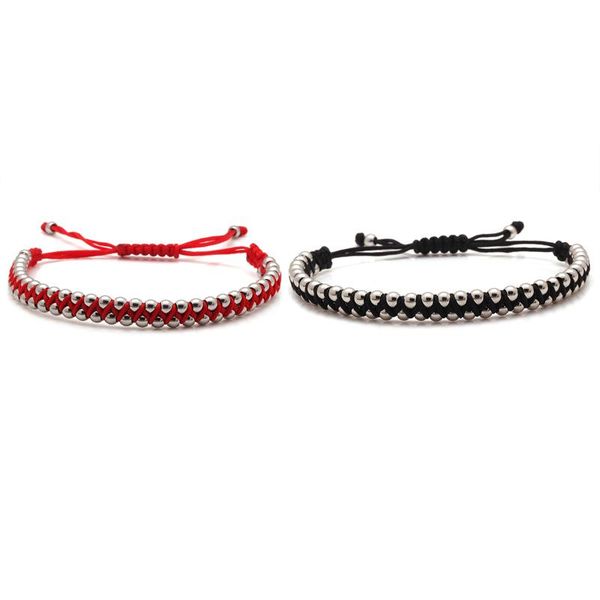 4mm stainless steel beads macrame bracelet women couple handcrafted wave waterproof red black cord summer sufer jewelry gift, Golden;silver
4mm stainless steel beads macrame bracelet women couple handcrafted wave waterproof red black cord summer sufer jewelry gift, Golden;silver