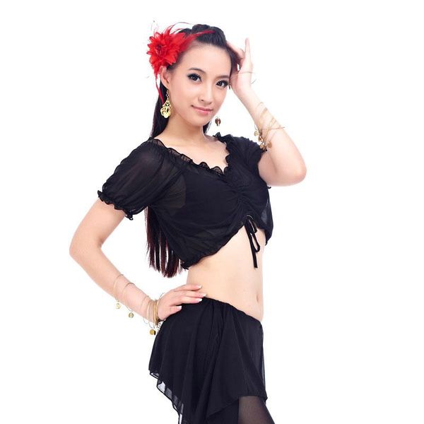 cute belly dancing short sleeve dance crop for women chinese market online, Black;red
cute belly dancing short sleeve dance crop for women chinese market online, Black;red