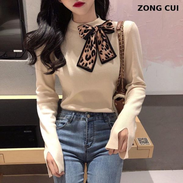autumn new fashion women knitted bottoming shirts long-sleeved slim t-shirts leopard bow tie sweater basic slim female, White;black
autumn new fashion women knitted bottoming shirts long-sleeved slim t-shirts leopard bow tie sweater basic slim female, White;black