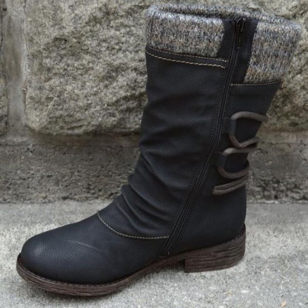 boots retro woman shoes pu leather winter women fashion vintage rivets round toe lace-up mid-calf zipper 43, Black
boots retro woman shoes pu leather winter women fashion vintage rivets round toe lace-up mid-calf zipper 43, Black