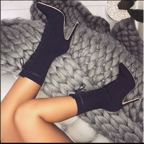 boots high heels star heel elastic cloth front lace up women's shoes and, Black
boots high heels star heel elastic cloth front lace up women's shoes and, Black