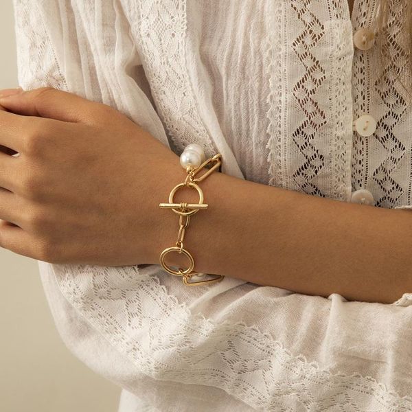 link, chain fashion charm gold bracelets for women imitation pearls ot buckle statement bangle set female on hand jewelry gift, Black
link, chain fashion charm gold bracelets for women imitation pearls ot buckle statement bangle set female on hand jewelry gift, Black