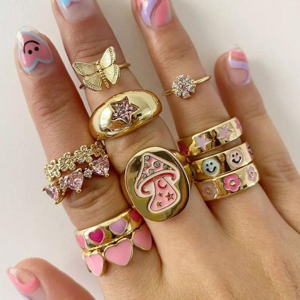 wedding rings adorable colorful enamel heart smile flower for women girl party stacking gold color love eternity finger band, Slivery;golden
wedding rings adorable colorful enamel heart smile flower for women girl party stacking gold color love eternity finger band, Slivery;golden