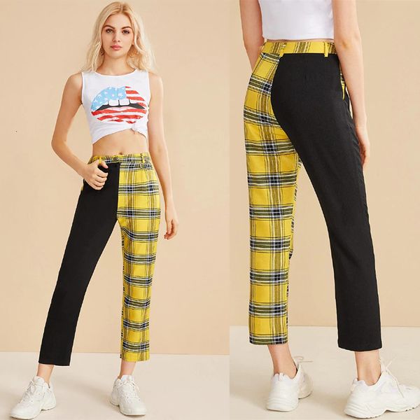 2021 panelled black yellow plaid spliced pants women harajuku autumn design high waist straight fashion trouser ankle-length p1hu, Black;white
2021 panelled black yellow plaid spliced pants women harajuku autumn design high waist straight fashion trouser ankle-length p1hu, Black;white
