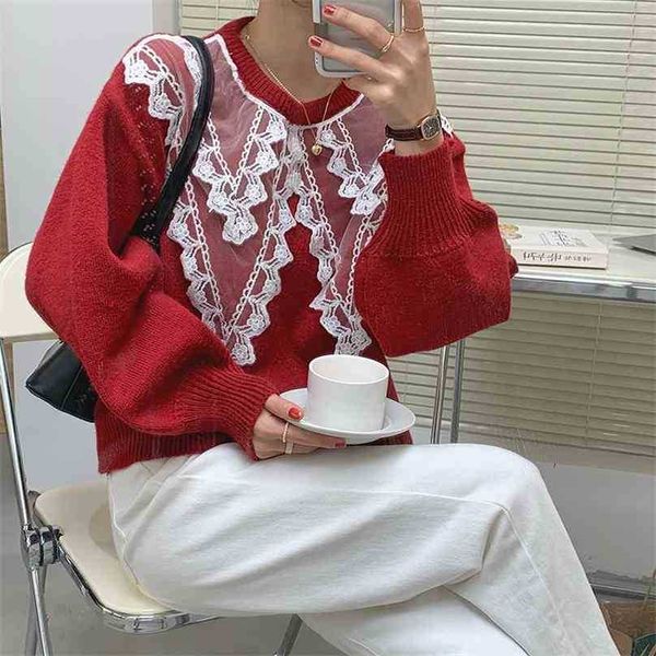 brief stylish patchwork lace office lady chic gentle loose streetwear knitted women pullovers sweaters 210525, White;black
brief stylish patchwork lace office lady chic gentle loose streetwear knitted women pullovers sweaters 210525, White;black
