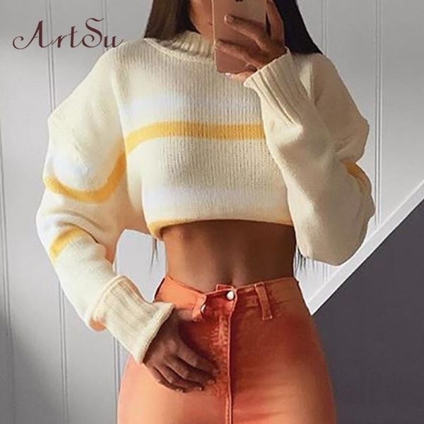 women's sweaters autumn sweater woman pullover knitted yellow crop striped ladies jumpers fall streetwear assw20213, White;black
women's sweaters autumn sweater woman pullover knitted yellow crop striped ladies jumpers fall streetwear assw20213, White;black