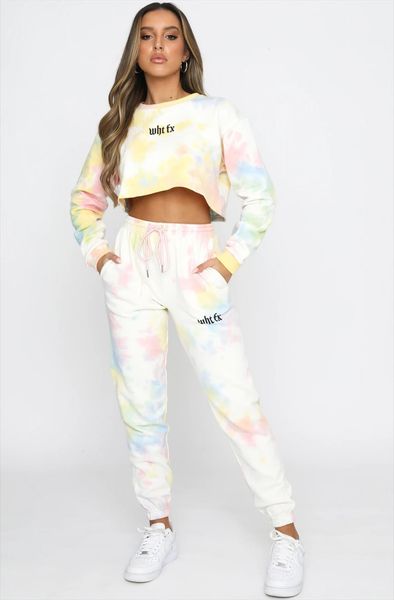2 pieces suit tie womenpant dye round neck long sleeve pullover crop elastic drawstring trousers fashion casual sports outfits, White
2 pieces suit tie womenpant dye round neck long sleeve pullover crop elastic drawstring trousers fashion casual sports outfits, White