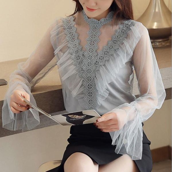 women's blouses & shirts 2021 spring korean fashion ladies stand collar hollow out lap lace womens and plus size, White
women's blouses & shirts 2021 spring korean fashion ladies stand collar hollow out lap lace womens and plus size, White