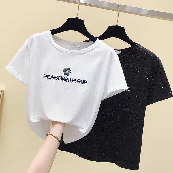 women's t-shirts fashion letter embroidery harajuku casual t shirt women short sleeve t-shirt o-neck white black female 210604
women's t-shirts fashion letter embroidery harajuku casual t shirt women short sleeve t-shirt o-neck white black female 210604