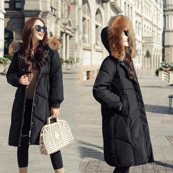 women's down & parkas winter style hooded warm long lady duck jacket female loose korean coats fashion waist thickened women jackets1, Black
women's down & parkas winter style hooded warm long lady duck jacket female loose korean coats fashion waist thickened women jackets1, Black