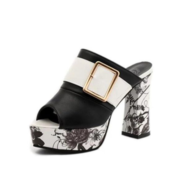 slip-on summer women elegant buckle high heel sandals peep toe platform shoes chunky heel shoes lady thick, Black
slip-on summer women elegant buckle high heel sandals peep toe platform shoes chunky heel shoes lady thick, Black