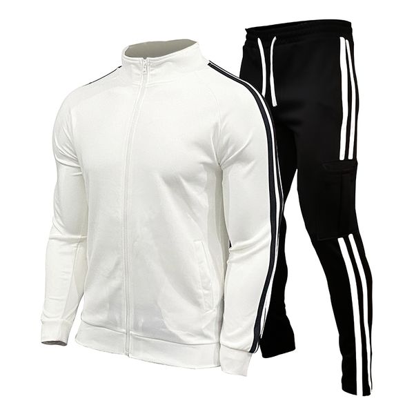 2021 spring and autumn brand fashion two-piece striped sportswear men's zipper outdoor sports pants track suit, Black
2021 spring and autumn brand fashion two-piece striped sportswear men's zipper outdoor sports pants track suit, Black