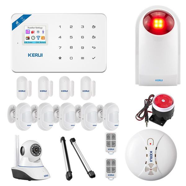 kerui home security alarm system w18 gsm wifi connection mobile app receiving color screen wireless security burglar alarm kit
kerui home security alarm system w18 gsm wifi connection mobile app receiving color screen wireless security burglar alarm kit