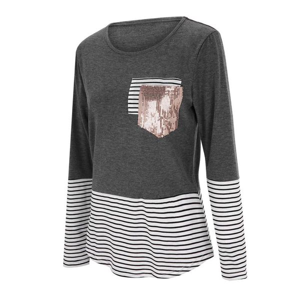 women's t-shirt striped stitching printed tshirt casual cotton long sleeved graphic tees two pocket fashion bottoming women 2021 g3, White
women's t-shirt striped stitching printed tshirt casual cotton long sleeved graphic tees two pocket fashion bottoming women 2021 g3, White
