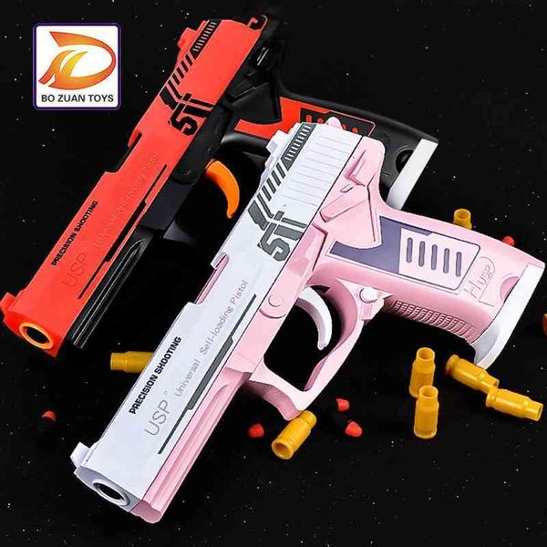 new shell throwing soft bullet gun desert eagle usp pistol manual loading does not hurt people boys eat chicken children's toys 
new shell throwing soft bullet gun desert eagle usp pistol manual loading does not hurt people boys eat chicken children's toys