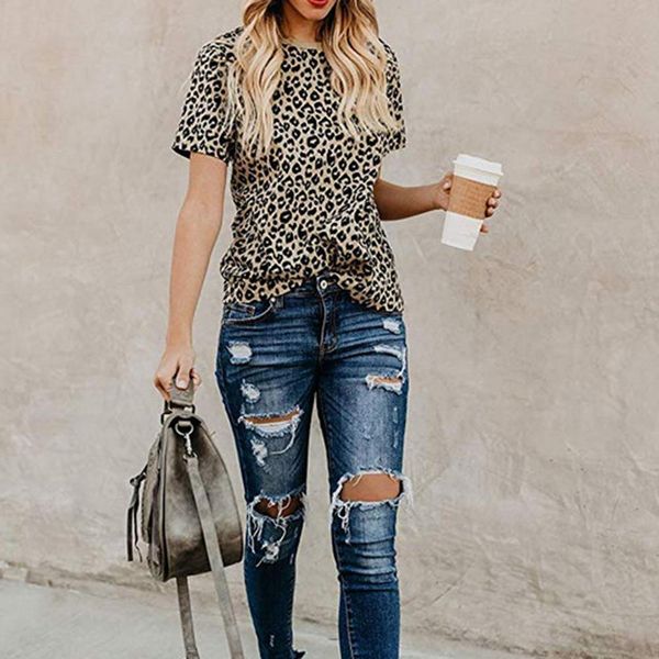 2021 spring summer new women t-shirt casual leopard print round neck short sleeve shirt ladies tees womens clothing, White
2021 spring summer new women t-shirt casual leopard print round neck short sleeve shirt ladies tees womens clothing, White
