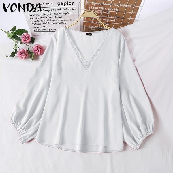 women's blouses & shirts vonda party blouse 2021 women autumn lace v neck pleated ladies long sleeve baggy bohemian blusas femininas f, White
women's blouses & shirts vonda party blouse 2021 women autumn lace v neck pleated ladies long sleeve baggy bohemian blusas femininas f, White