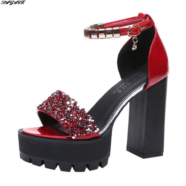 sagsce women's sandals summer fashion solid color fish mouth buckle sequin sandals women's word buckle thick heel, Black
sagsce women's sandals summer fashion solid color fish mouth buckle sequin sandals women's word buckle thick heel, Black