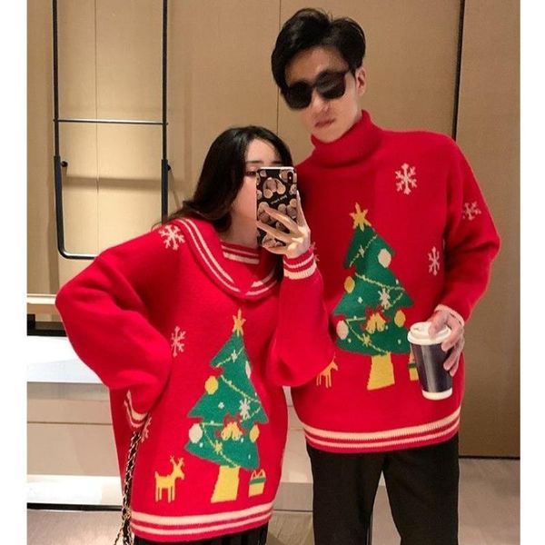 men's sweaters clothing, couples' 2021 autumn/winter pullover christmas cartoon turtleneck sweater, and women's outerwear, White;black
men's sweaters clothing, couples' 2021 autumn/winter pullover christmas cartoon turtleneck sweater, and women's outerwear, White;black