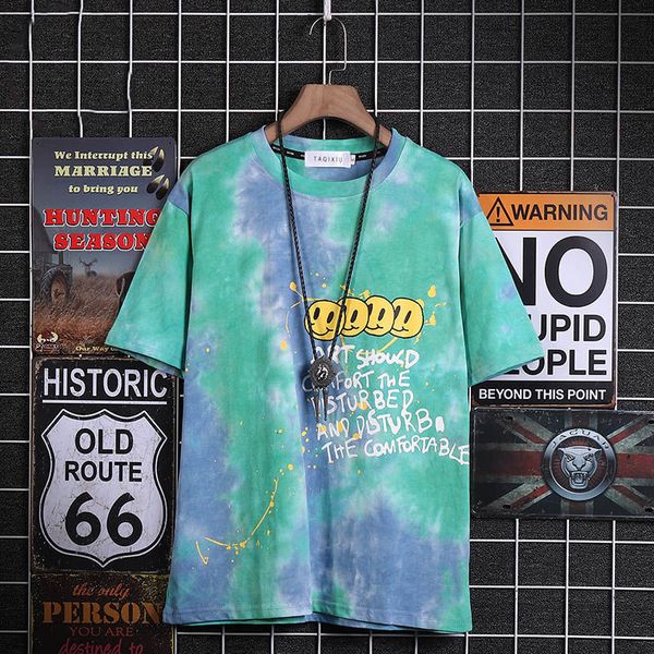 2021 new hip hop tie tingido streetwear homens casual meia manga camisas azul vero solto sorriso t camisa moda japo punk tshirt masculino wi, White;black
2021 new hip hop tie tingido streetwear homens casual meia manga camisas azul vero solto sorriso t camisa moda japo punk tshirt masculino wi, White;black