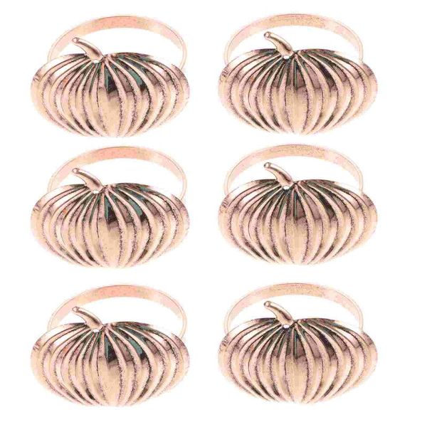 napkin rings 6pcs decorative buttons pumpkin buckles for dining table (bronze)