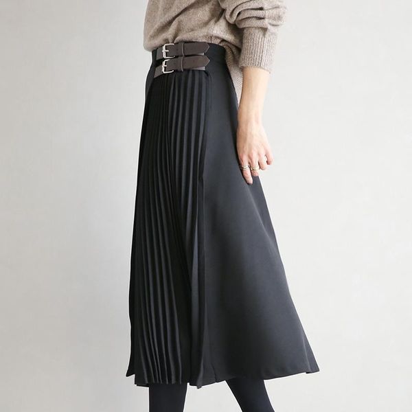 skirts skirt women 2021 autumn high-waisted fashion elegant long pleated with belt office lady a- line mid-calf, Black
skirts skirt women 2021 autumn high-waisted fashion elegant long pleated with belt office lady a- line mid-calf, Black