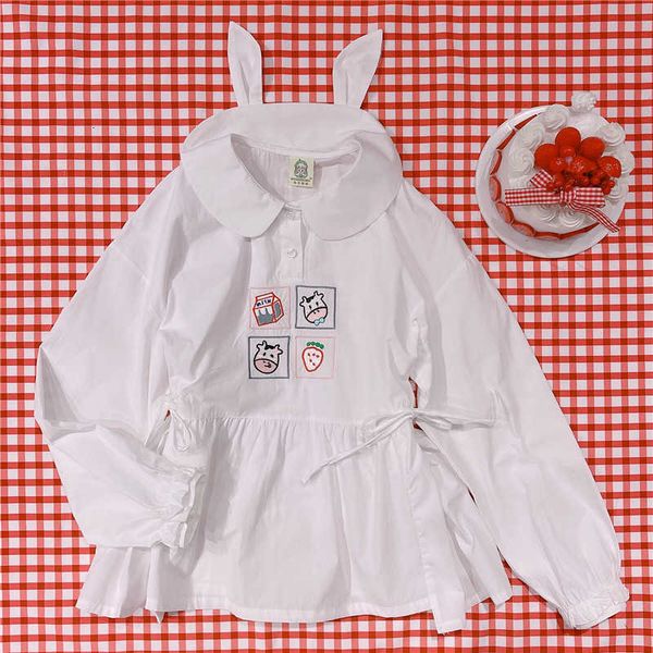 women's knits & tees fashion kawaii blouse women cute anime white doll shirts female lolita milk cow strawberry rabbit ears peter
women's knits & tees fashion kawaii blouse women cute anime white doll shirts female lolita milk cow strawberry rabbit ears peter