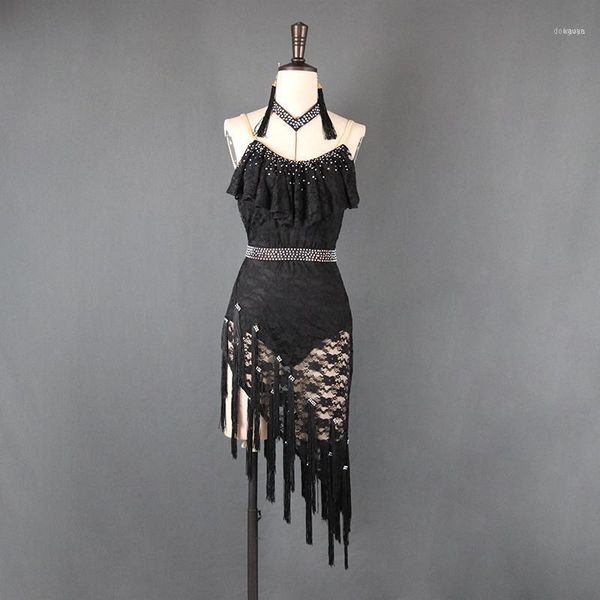 latin dance dress women professional competition dresses female white black lace fringed skirt oblique skirt1, Black;red
latin dance dress women professional competition dresses female white black lace fringed skirt oblique skirt1, Black;red