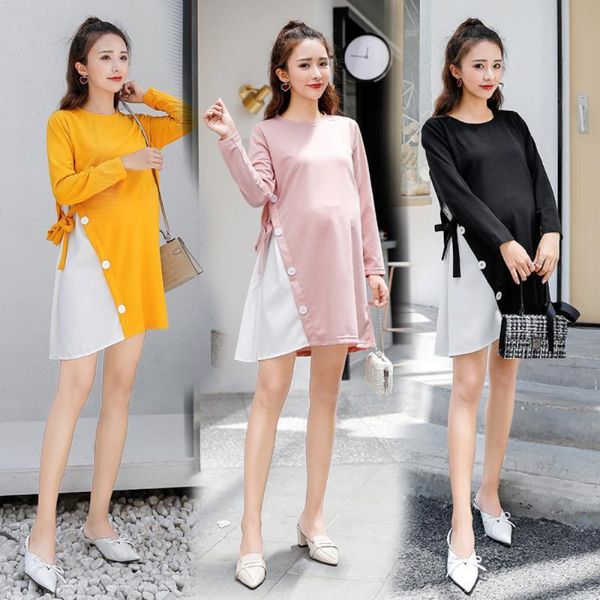 maternity dresses dress for pregnant women cotton bodysuit loose mid-length elegant and nursing cloth, White
maternity dresses dress for pregnant women cotton bodysuit loose mid-length elegant and nursing cloth, White