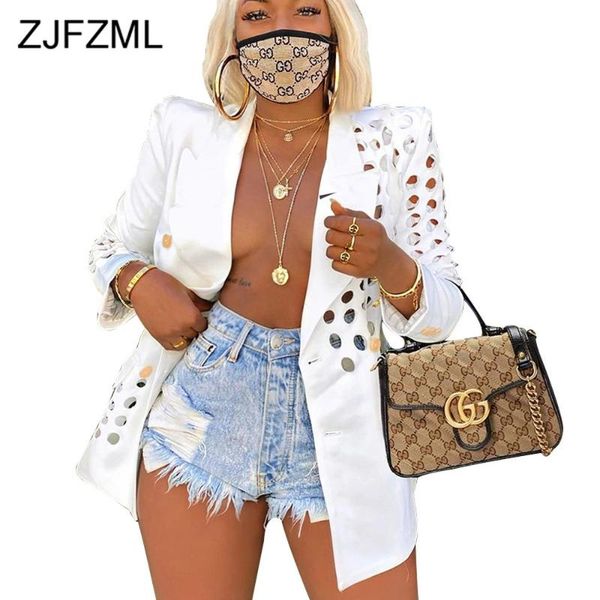 black/white hollow out hole slim fit jacket women notched long sleeve see through coats streetwear blazer work outerwears, Black;brown
black/white hollow out hole slim fit jacket women notched long sleeve see through coats streetwear blazer work outerwears, Black;brown