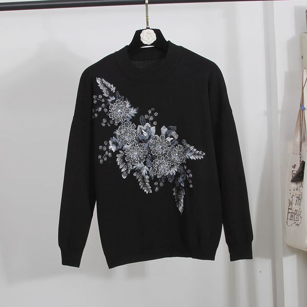 autumn fashion black knitted set women tracksuit embroidery flower sweater pencil pants two piece outfits female loose knit suit 4zs0, Blue
autumn fashion black knitted set women tracksuit embroidery flower sweater pencil pants two piece outfits female loose knit suit 4zs0, Blue