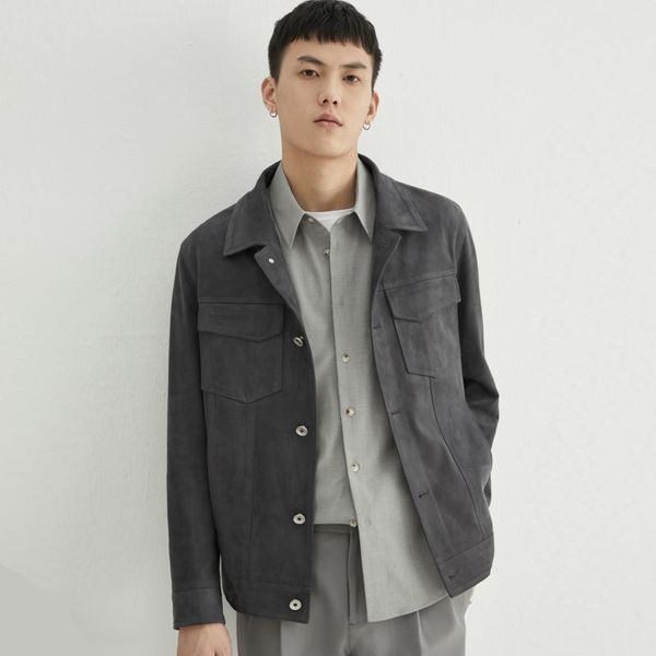 men's jackets 2021 autumn winter fashion mens suede leather coats solid color outwear for male vintage coat b458, Black;brown
men's jackets 2021 autumn winter fashion mens suede leather coats solid color outwear for male vintage coat b458, Black;brown