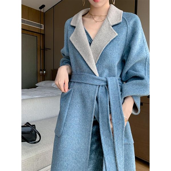 women's wool & blends autumn long 100% real coat female loose high-end woolen coats double-sided winter clothing abrigo mujer wpy4186, Black
women's wool & blends autumn long 100% real coat female loose high-end woolen coats double-sided winter clothing abrigo mujer wpy4186, Black
