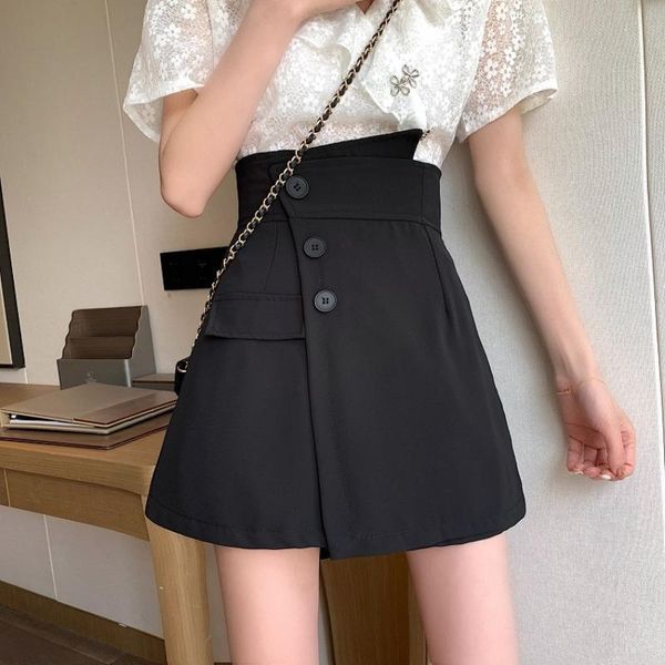 women's shorts black irregular ultra high waist slimming suit culottes spring/summer 2021 summer a- line wide leg pants, White;black
women's shorts black irregular ultra high waist slimming suit culottes spring/summer 2021 summer a- line wide leg pants, White;black