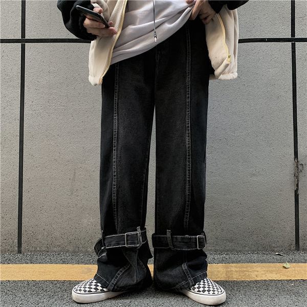 2021 new high street black jeans splice zip leg wide hip-hop loose cotton retro removable nice ladies'girls denim pants mivr, Blue
2021 new high street black jeans splice zip leg wide hip-hop loose cotton retro removable nice ladies'girls denim pants mivr, Blue
