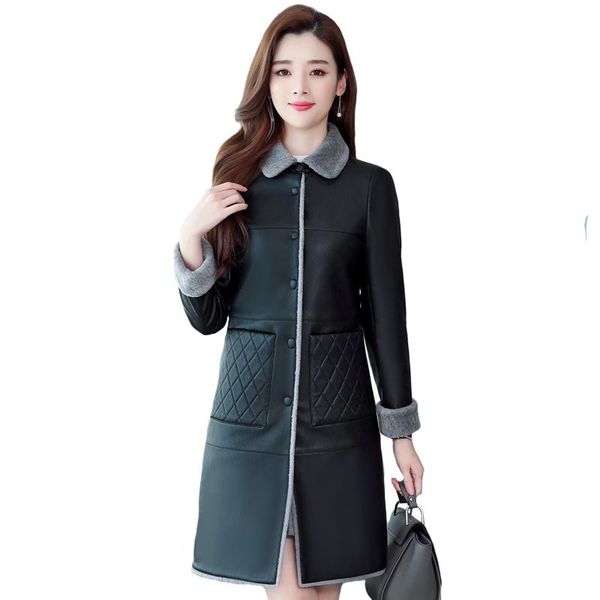 women's leather & faux plus winter autumn women size 6xl jacket long coat female warm soft red lamb fur outerwear, Black
women's leather & faux plus winter autumn women size 6xl jacket long coat female warm soft red lamb fur outerwear, Black