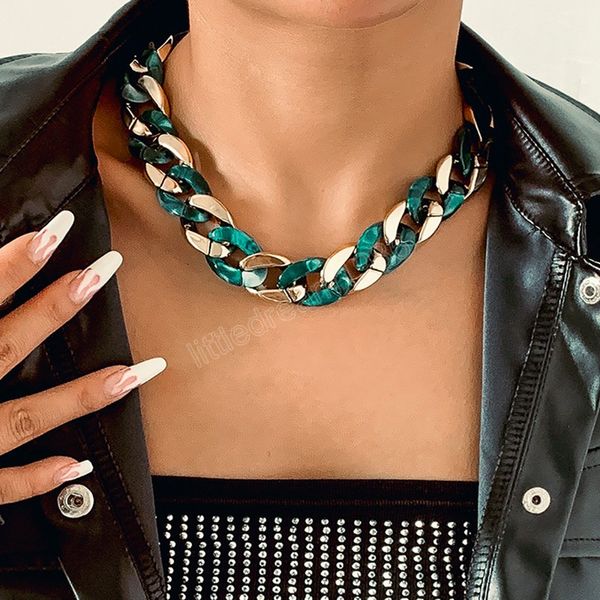 trendy geometric thick gold metal chain choker necklace for women men punk colorful acrylic chunky necklaces jewelry gifts, Golden;silver
trendy geometric thick gold metal chain choker necklace for women men punk colorful acrylic chunky necklaces jewelry gifts, Golden;silver