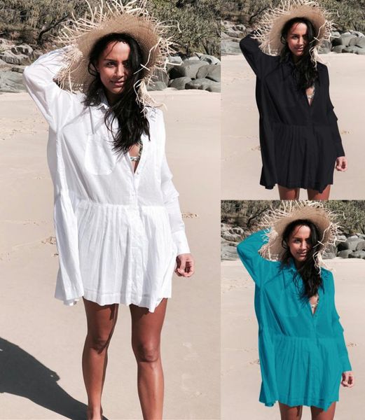 women's swimwear women beach dress cotton tunic bikini cover-ups summer wear swim suit cover up causal shirts for female, White;black
women's swimwear women beach dress cotton tunic bikini cover-ups summer wear swim suit cover up causal shirts for female, White;black