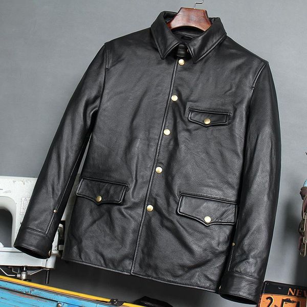 men's leather & faux 2021 black business casual style genuine jacket men plus size 4xl single breasted real natural cowhide spring coat
men's leather & faux 2021 black business casual style genuine jacket men plus size 4xl single breasted real natural cowhide spring coat