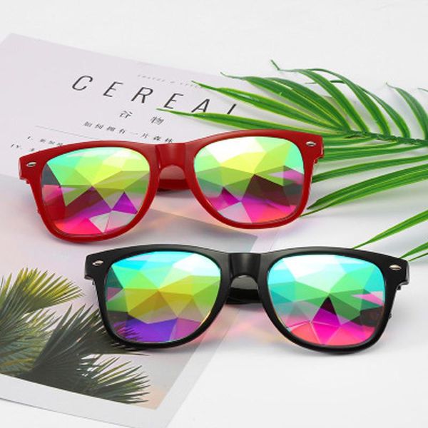 sunglasses kaleidoscope party glasses rave festival womens men's holographic square retro uv, White;black
sunglasses kaleidoscope party glasses rave festival womens men's holographic square retro uv, White;black