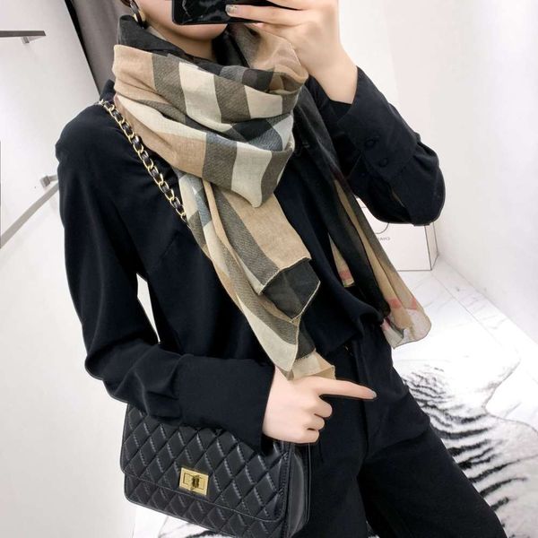 south korea east gate gradient plaid scarf autumn and winter new cotton hemp thin women's stripe sunscreen shawl, Blue;gray
south korea east gate gradient plaid scarf autumn and winter new cotton hemp thin women's stripe sunscreen shawl, Blue;gray