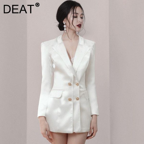 women's suits & blazers deat women white pockets double breasted blazer turn-down collar long sleeve slim fit jacket fashion tide summe, White;black
women's suits & blazers deat women white pockets double breasted blazer turn-down collar long sleeve slim fit jacket fashion tide summe, White;black
